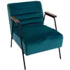Fauteuil cosy en velours Hutch Bleu - AMADEUS - Vintage - 1 place - Av...