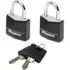 MasterLock Hangslot - Massief Aluminium - Zwart - 11mm - 2 stuks - 9120EURTBLK