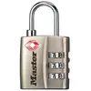 BARRITOS MASTER LOCK Cadenas à 3 chiffres - Nickel - 30 mm - Certifié TSA