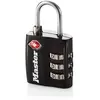Master Lock TSA 3 chiffres Combinaison finition noire 30mm Padlock MLK4680BLK