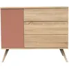 Sauthon mobilier Commode 3 tiroir et 1 porte Seventies terracotta
