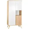 SAUTHON Armoire 3 portes 1 niche 207x102x57cm en bois blanc