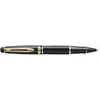 Stylo roller WATERMAN Expert - Laque noire - Attributs dorés - Recharge noire pointe fine