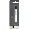 PARKER recharge Stylo Roller, pointe moyenne, noire, blister X 2
