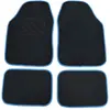 4 tapis universel en moquette noir et bleu