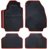 4 tapis universels en moquette noirs et rouges norauto
