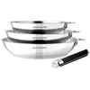 Batterie de cuisine ARTHUR MARTIN 3 poeles poignee amovible