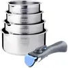 Batterie de cuisine inox 5 pcs avec manche amovible Arthur Martin AM7457