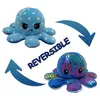 Peluche poulpe réversible double face 20 cm -paillettes bleu + pois bleu