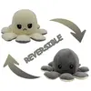 Peluche poulpe réversible double face 20 cm -gris + beige