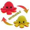Peluche poulpe réversible double face 20 cm -jaune + rouge