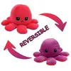 Peluche poulpe réversible double face 20 cm -violet + rose rouge