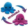 Peluche poulpe réversible double face 20 cm -violet + bleu