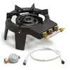 Rechaud gaz fonte véritable 9.8 kw 4 pieds 3 robinets + Tuyau gaz 1.50m et Détendeur Butane