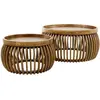 Tables basses rondes avec baguettes bois (lot de 2) DELHI