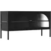 Meuble TV moderne 2 portes L115 cm en métal noir - Oviala