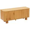 Meuble TV scandinave 3 portes L120 cm bois clair - Oviala