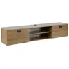 Meuble TV suspendu 160 cm industriel bois clair - Oviala