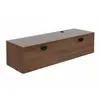 Meuble TV suspendu 120 cm industriel bois foncé - Oviala