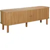 Meuble TV scandinave rectangulaire 2 portes L150 cm effet bois clair -...