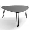 Table basse de jardin triangulaire en aluminium noir - Oviala