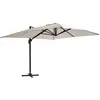 Oviala - Verstelbare parasol van 3x4m in crèmekleurig aluminium