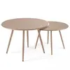 Oviala - Lot de 2 tables basses de terrasse en acier taupe - Palavas