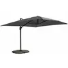 OVIALA Parasol déporté 3x4m et 4 dalles lestées aluminium gris anthracite