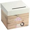 Urne en carton - BROUETTE - Champêtre - Décor fleurs - Dimensions 23x2...