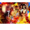 Grafika La Femme Indienne et le Loup F-32304