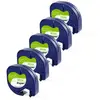 Lot de 5 Rubans Blanc compatible Dymo LetraTag - Etiquette papier 9120...