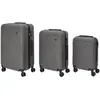 Lot de 3 Valise Grise foncé - 43L, 68L, 95L, Coque Rigide, Roues Pivot...