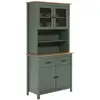 Buffet Haut - ALTOBUY - TINA - 4 Portes - 2 Tiroirs - Bois Ciré Vert