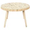 ALTOBUY FREJ - Table Basse Ronde avec Plateau en Rondins de Bois