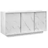 ALTOBUY PIRALIA - Buffet 3 Portes Aspect Marbre Blanc