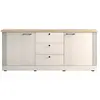 ALTOBUY NASHVIL - Buffet 2 Portes 3 Tiroirs Aspect Chêne Blanchi et Ch...