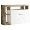 ALTOBUY ARTURO - Buffet 2 Portes 3 Tiroirs Blanc Laqué Encadrement Nic...