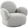 ALTOBUY SWIVEL - Fauteuil en Tissu Bouclé Texturé Gris Clair Pivotant