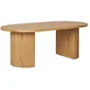 ALTOBUY ANKARA - Table basse Ovale Pieds Relief MDF Effet bois naturel