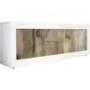 ALTOBUY OTELLO - Meuble TV 2 Portes 2 Tiroirs Finition Blanc Laqué et ...