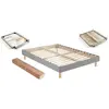 MERINOS Sommier 160 x 200 Self Kit chine gris clair 1620