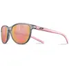 Julbo Idol Lunettes de soleil unisexe pour adulte, Gris translucide brillant/rose pastel mat, S (10-15 años)