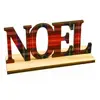 Déco Lettres NOEL Tartan en bois 15 x 5 cm