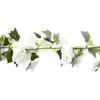 Guirlande de Roses Blanches et feuilles de lierre 1m70