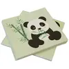 HOBI 20 SERVIETTES DE TABLE JETABLE PAPIER PANDA BAMBOU 33CM VERT Vert