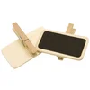 Lot de 12 mini ardoise sur pince en bois naturel