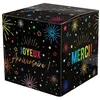 URNE CARTON ANNIVERSAIRE FESTIF MULTI 20CM NOIR