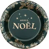 10 ASSIETTES CARTON FEUILLAGE NOËL 22.5CM VERT