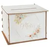 URNE BOIS TENDRESSE FLEUR 23X20X20CM BLANC