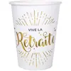 SANTEX Gobelets jetables Vive la retraite blanc - Lot de 10